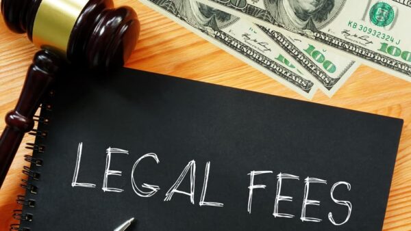 Legal fees are shown using a text and photo of dollars