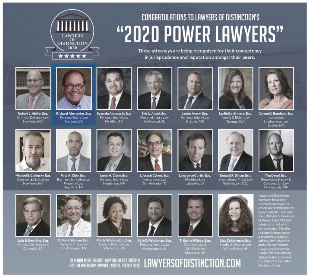 Lawyers of Distinction - 2020 Power Lawyers recognition list