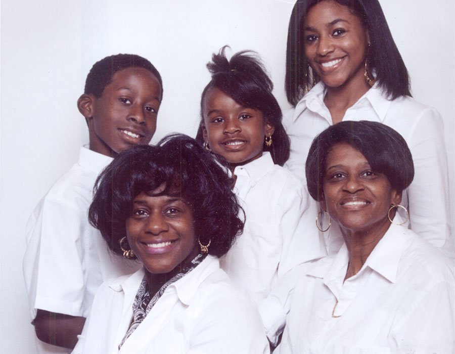 A family portrait, part of a case study involving Rasheed Hilson, reflecting the impact of an accident on his family