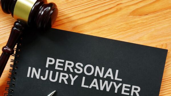 Conceptual photo shows printed text personal injury lawyer
