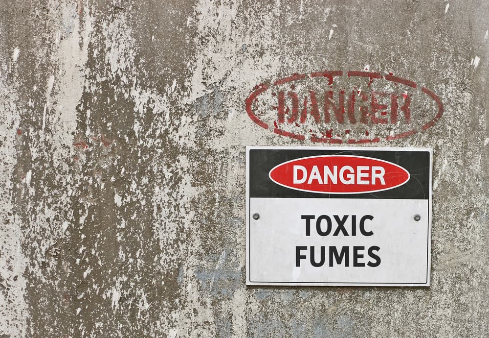 Toxic Fumes warning sign