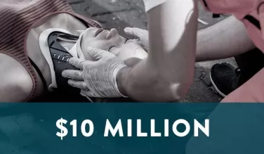 Recovery for brain damage and multiple fractures by a pedestrian struck by a truck