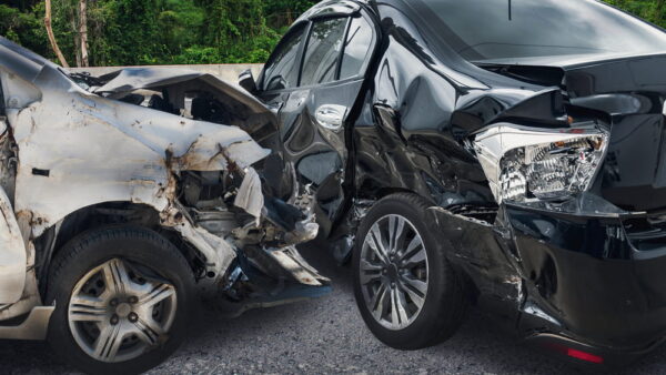 Severely damaged vehicles after fatal collision supporting wrongful death claim in San Jose